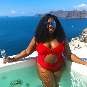 Red Cut Out Swimsuit